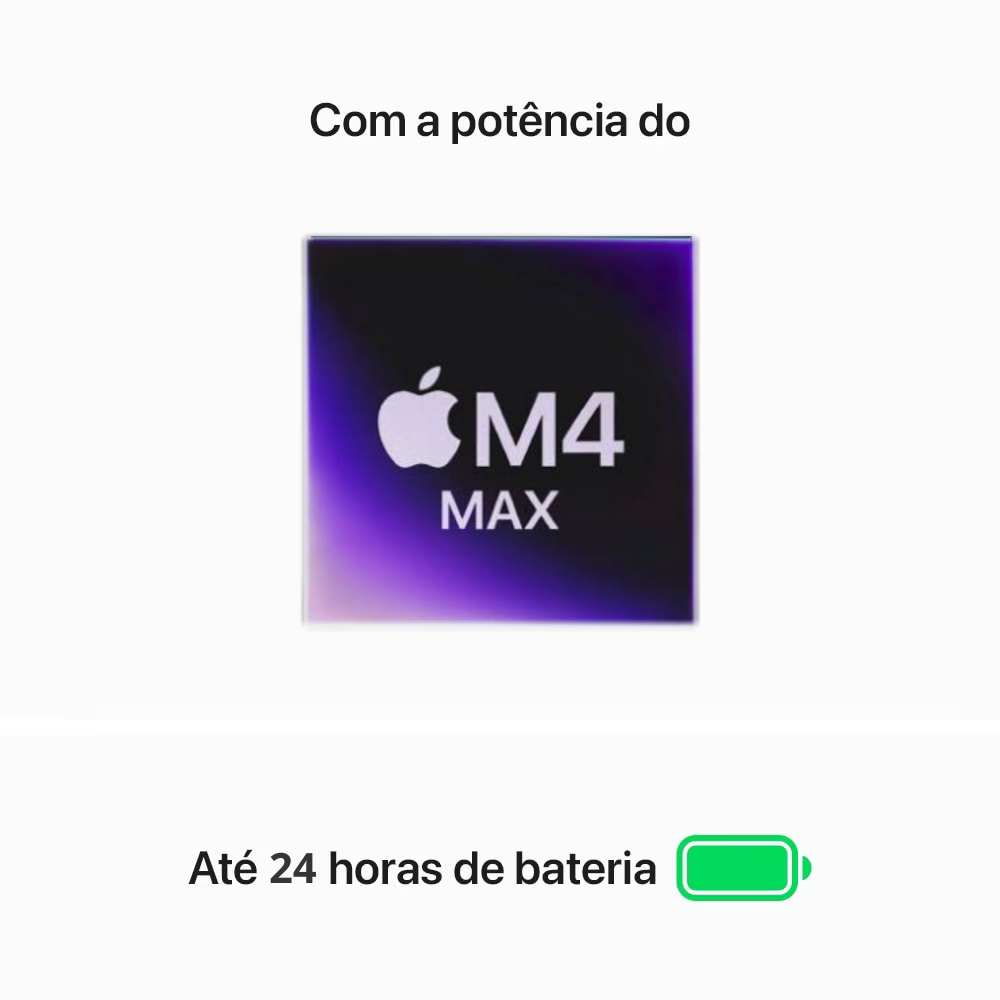 MacBook Pro M4 de 16,2 Polegadas, M4 Max - 48GB RAM, 1TB SSD - CPU de 16 núcleos e GPU de 40 núcleos