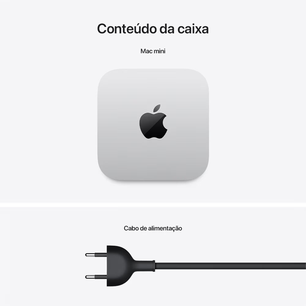 Apple Mac mini chip M4 - 24GB RAM, 512 SSD - CPU de 10 núcleos e GPU de 10 núcleos