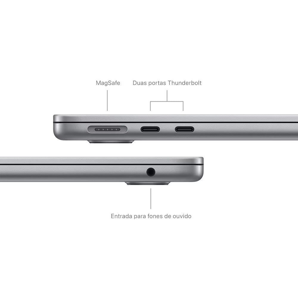 MacBook Air M3 de 15,3 Polegadas  - 16GB RAM, 256GB SSD - CPU de 8 núcleos e GPU de 8 núcleos