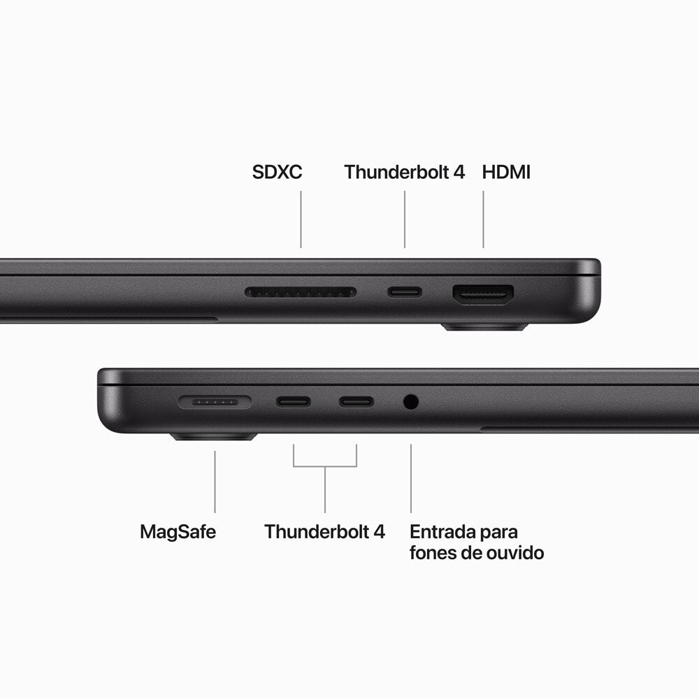 MacBook Pro M3 de 14,2 Polegadas, M3 Pro  - 18GB RAM, 1TB SSD - CPU de 12 núcleos e GPU de 18 núcleos
