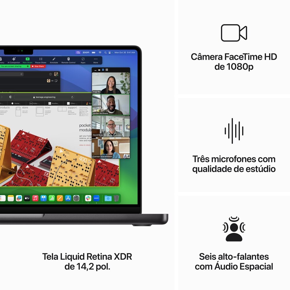 MacBook Pro M3 de 14,2 Polegadas, M3 Pro  - 18GB RAM, 1TB SSD - CPU de 12 núcleos e GPU de 18 núcleos