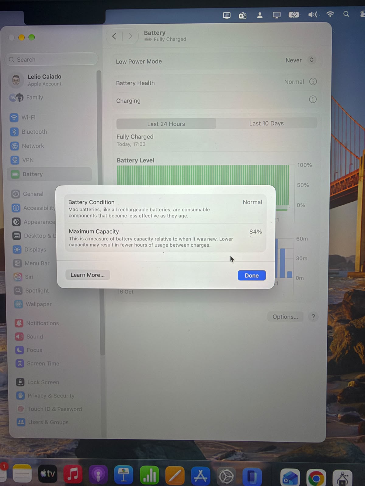Outlet - MacBook Pro M1 de 16,2 Polegadas, M1 Pro  - 16GB RAM, 1TB SSD - Impecável