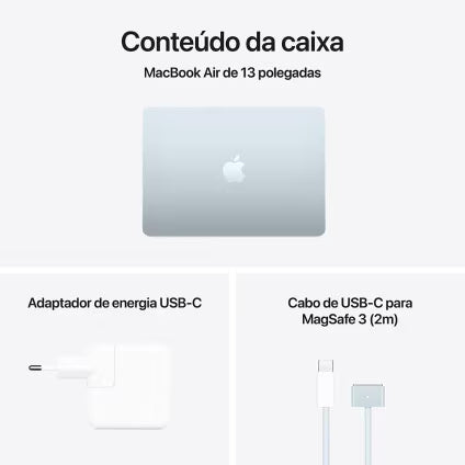 MacBook Air M4 de 13,6 Polegadas  - 24GB RAM, 512GB SSD - CPU de 10 núcleos e GPU de 10 núcleos
