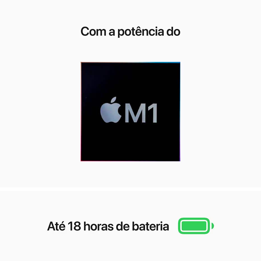 MacBook Air M1 de 13,3 Polegadas  - 8GB RAM, 256GB SSD - CPU de 8 núcleos e GPU de 7 núcleos