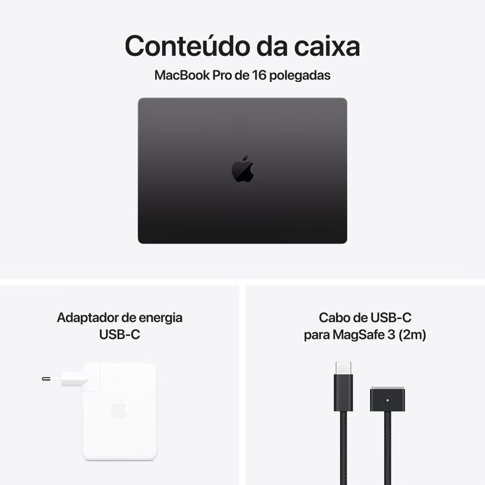 MacBook Pro M4 de 16,2 Polegadas, M4 Pro - 24GB RAM, 512SSD - CPU de 14 núcleos e GPU de 20 núcleos