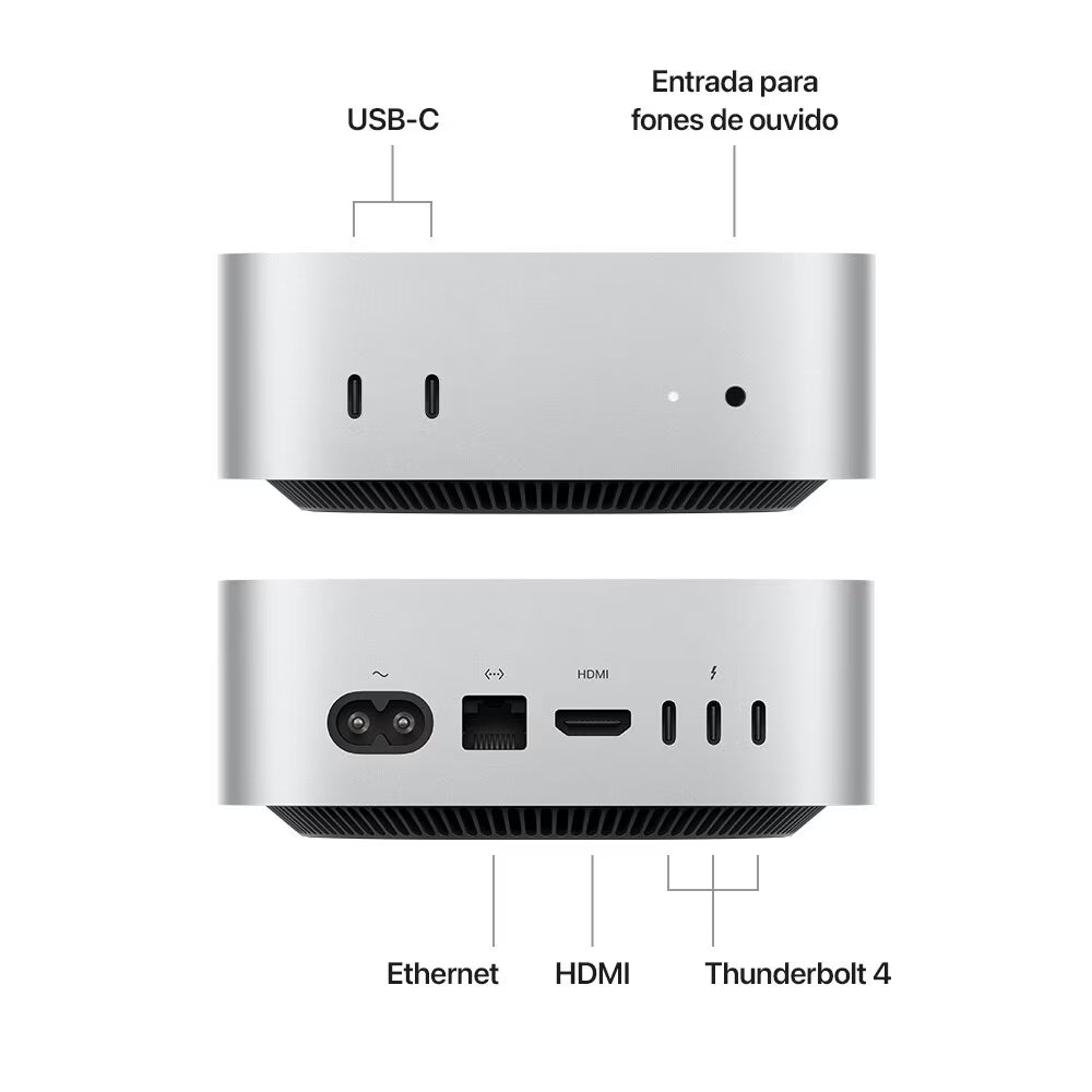Apple Mac mini chip M4 - 24GB RAM, 512 SSD - CPU de 10 núcleos e GPU de 10 núcleos