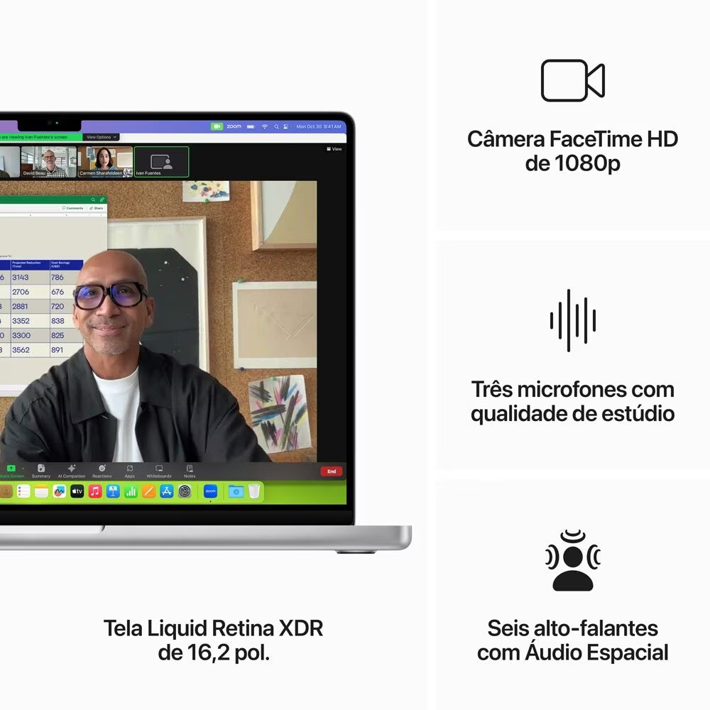 MacBook Pro M3 Max de 16,2 Polegadas, M3 Max  - 48GB RAM, 1TB SSD - CPU de 16 núcleos e GPU de 40 núcleos